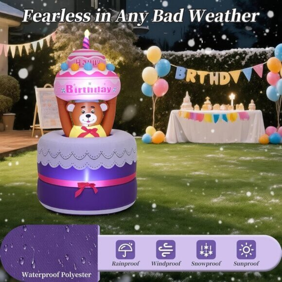 ⚡6FT Christmas Inflatables Lifting Bear LED Light Yard Outdoor Decorations - Picture 4 of 7